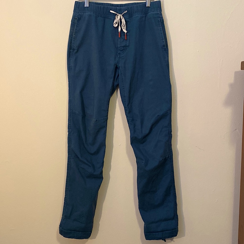 Topo Designs Men’s Dirt Pants in Pond Blue. Men’s small (30”-31” waist).
